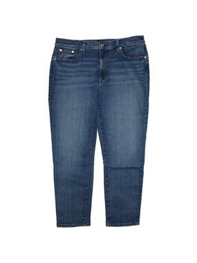 Edwin Bree 1947 Mid-Rise Straight Leg Crop Stretch Denim Blue Size 34 USA Made